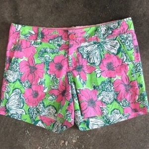 Lilly Pulitzer Callahan Shorts Pink Green Bloomin